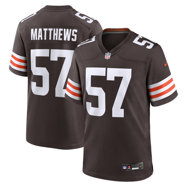 Cleveland Browns Clay Matthews Brown Game Retired Player Jersey