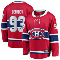 Ivan Demidov Montreal Canadiens Hockey Jersey, Red Breakaway Sportswear Jersey Shirt, Long Sleeve Hockey Sweater Jersey, Casual Gift for Men