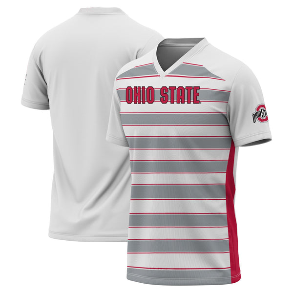 #1 White Ohio State Buckeyes Lightweight Soccer Fashion Jersey