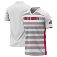 Ohio State Buckeyes Lightweight Soccer Jersey, White Sportswear Jersey Shirt, Lightweight Breathable Athletic Jersey, Casual Gift for Men