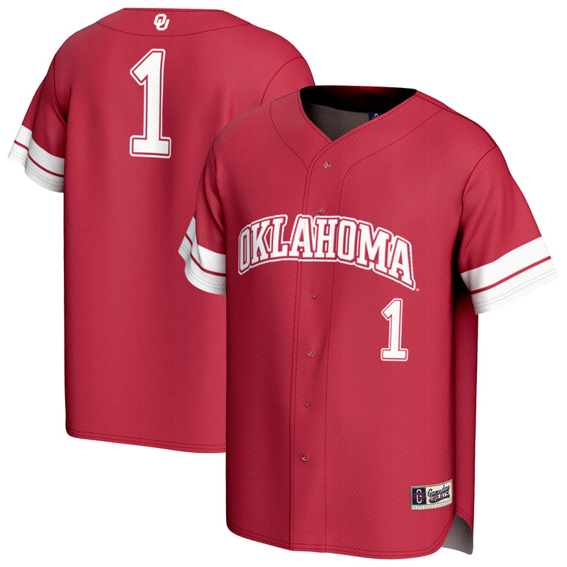 Oklahoma Sooners Baseball Jersey, Crimson Sportswear Jersey Shirt, Lightweight Breathable Athletic Jersey, Casual Gift for Men, Style 202415304