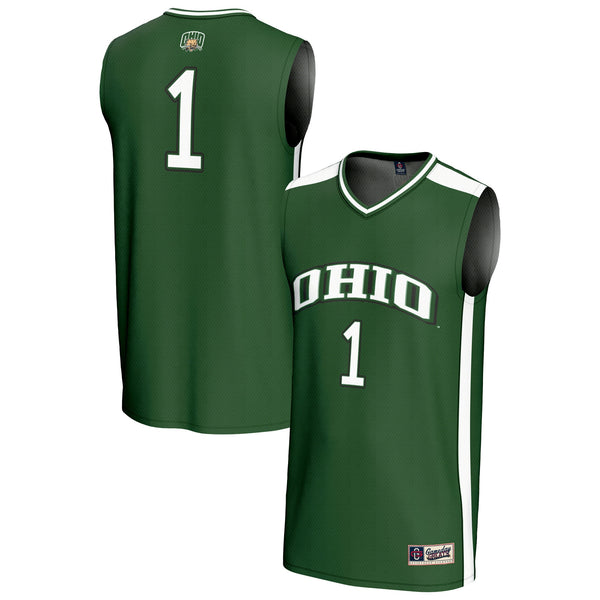 #1 Ohio Bobcats Lightweight Collegiate Basketball Fashion Jersey - Green
