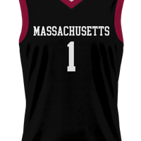 UMass Minutemen Basketball Jersey, Black Lightweight Sportswear Jersey Shirt, Sleeveless Athletic Tank Jersey, Casual Gift for Men