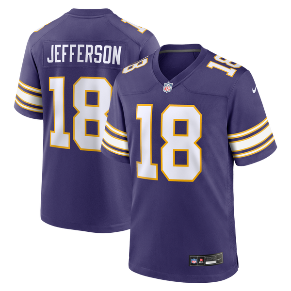 Minnesota Vikings Justin Jefferson Purple Classic Player Game Jersey