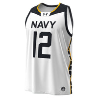 Navy Midshipmen Basketball Jersey, White Replica Alternate Sportswear Jersey Shirt, Sleeveless Athletic Tank Jersey, Casual Gift for Men