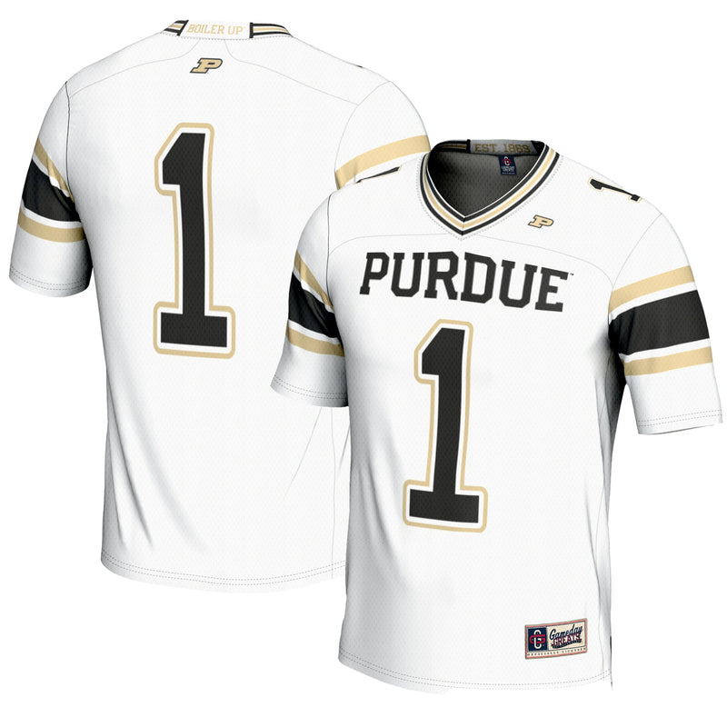 Purdue Boilermakers Endzone Football Jersey, White Sportswear Jersey Shirt, Lightweight Breathable Athletic Jersey, Casual Gift for Men