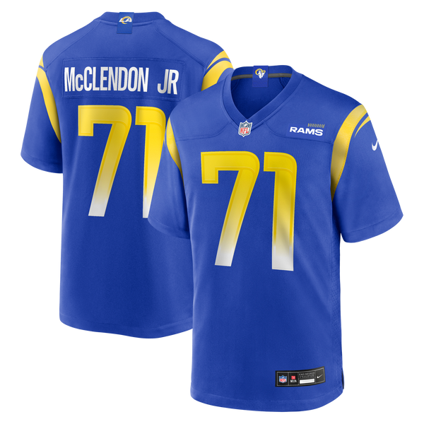 Los Angeles Rams Warren McClendon Jr. Royal Team Game Jersey
