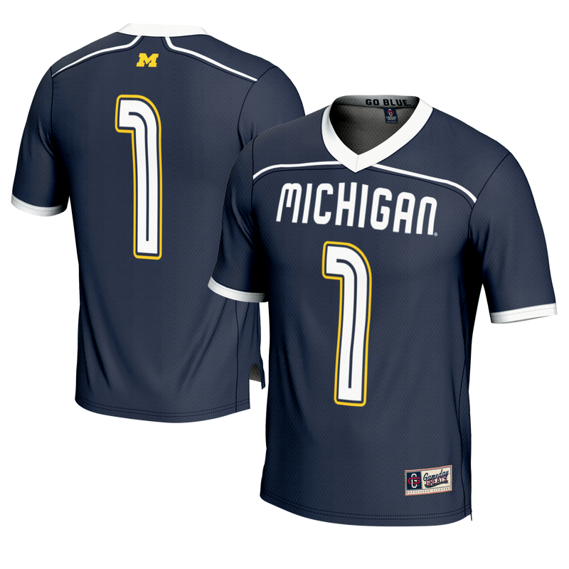 Michigan Wolverines Lacrosse Jersey, Navy Fashion Sportswear Jersey Shirt, Lightweight Breathable Athletic Jersey, Casual Gift for Men