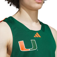 Miami Hurricanes Basketball Jersey, Green/Orange Sportswear Jersey Shirt, Sleeveless Athletic Tank Jersey, Casual Gift for Men
