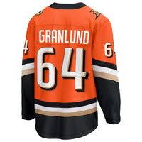 Mikael Granlund Anaheim Ducks Hockey Jersey, Orange Breakaway Sportswear Jersey Shirt, Long Sleeve Hockey Sweater Jersey, Casual Gift for Men