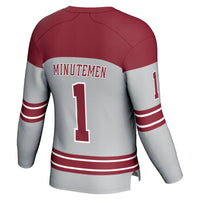 UMass Minutemen Hockey Jersey, Gray Fashion Sportswear Jersey Shirt, Long Sleeve Hockey Sweater Jersey, Casual Gift for Men