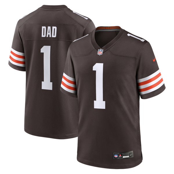 Cleveland Browns Number 1 Dad Brown Game Jersey