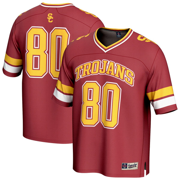 #80 USC Trojans Lightweight Collegiate Football Fashion Jersey - Cardinal