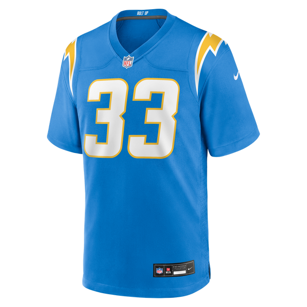 Los Angeles Chargers Deane Leonard Powder Blue Game Player Jersey