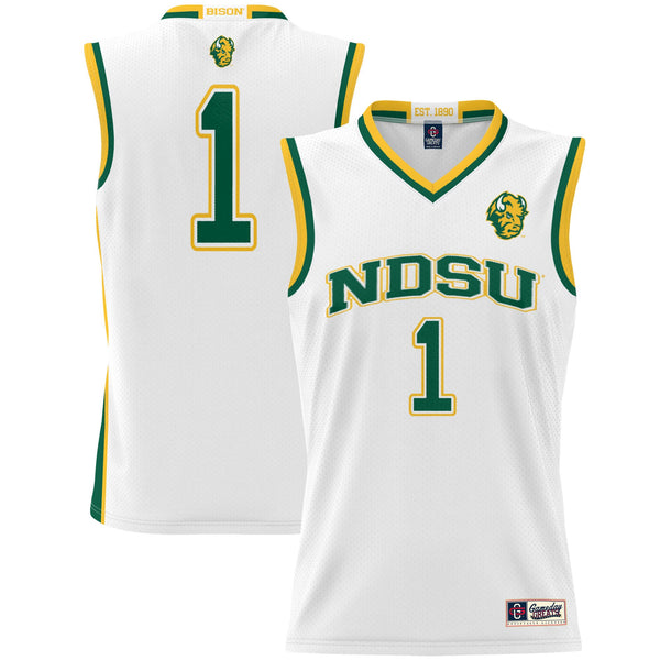 #1 NDSU Bison Lightweight Basketball Jersey - White