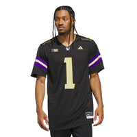 Washington Huskies Football Jersey, Black Sportswear Jersey Shirt, Lightweight Breathable Athletic Jersey, Casual Gift for Men, Style 202538862