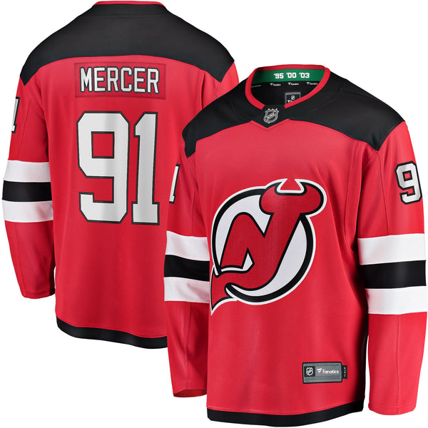 New Jersey Devils Dawson Mercer Red Home Breakaway Jersey