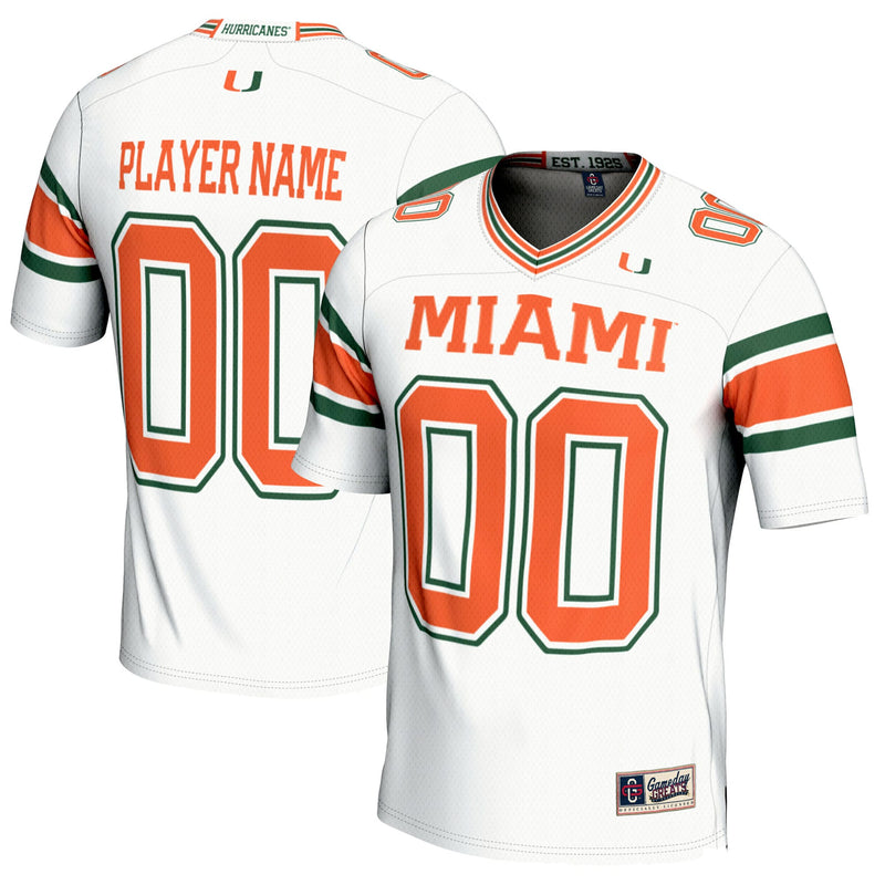 Miami Hurricanes Football Jersey, White Sportswear Jersey Shirt, Lightweight Breathable Athletic Jersey, Casual Gift for Men, Style 200724645