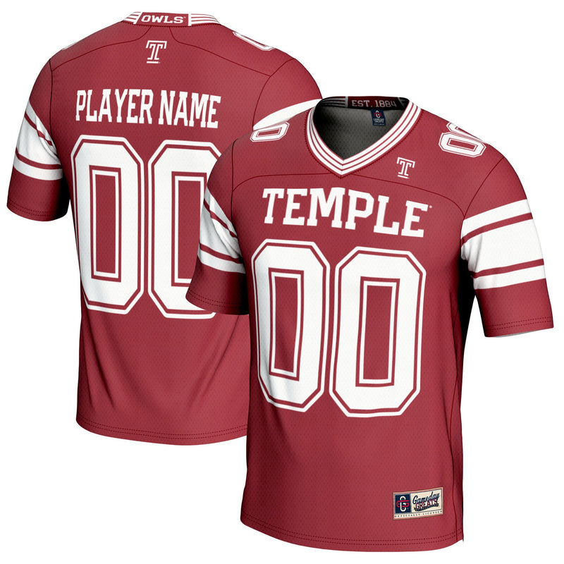 Temple Owls Football Jersey, Crimson Sportswear Jersey Shirt, Lightweight Breathable Athletic Jersey, Casual Gift for Men