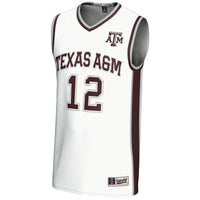 Texas A&M Aggies Basketball Jersey, White Fashion Sportswear Jersey Shirt, Sleeveless Athletic Tank Jersey, Casual Gift for Men, Style 201534652