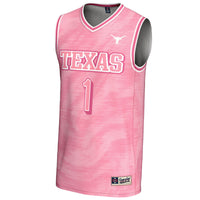 Texas Longhorns Basketball Jersey, Pink Fashion Lightweight Sportswear Jersey Shirt, Sleeveless Athletic Tank Jersey, Casual Gift for Men