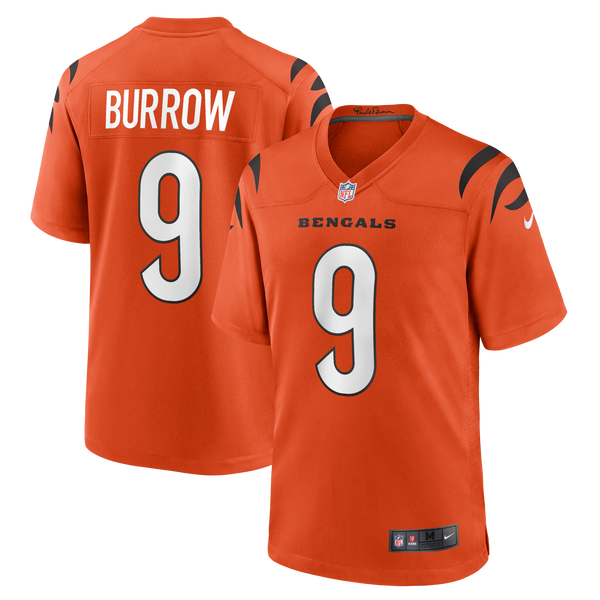 Cincinnati Bengals Joe Burrow Orange Alternate Game Jersey