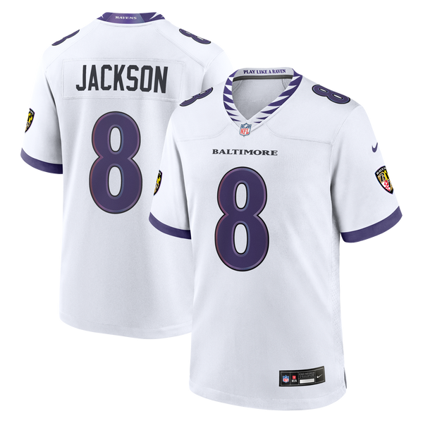 Baltimore Ravens Lamar Jackson White Game Jersey
