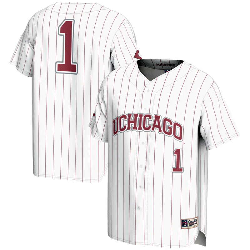 UChicago Maroons Baseball Jersey, White Fashion Lightweight Sportswear Jersey Shirt, Lightweight Breathable Athletic Jersey, Casual Gift for Men
