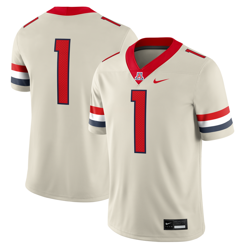 Arizona Wildcats Football Jersey, Cream Game Alternate Sportswear Jersey Shirt, Lightweight Breathable Athletic Jersey, Casual Gift for Men
