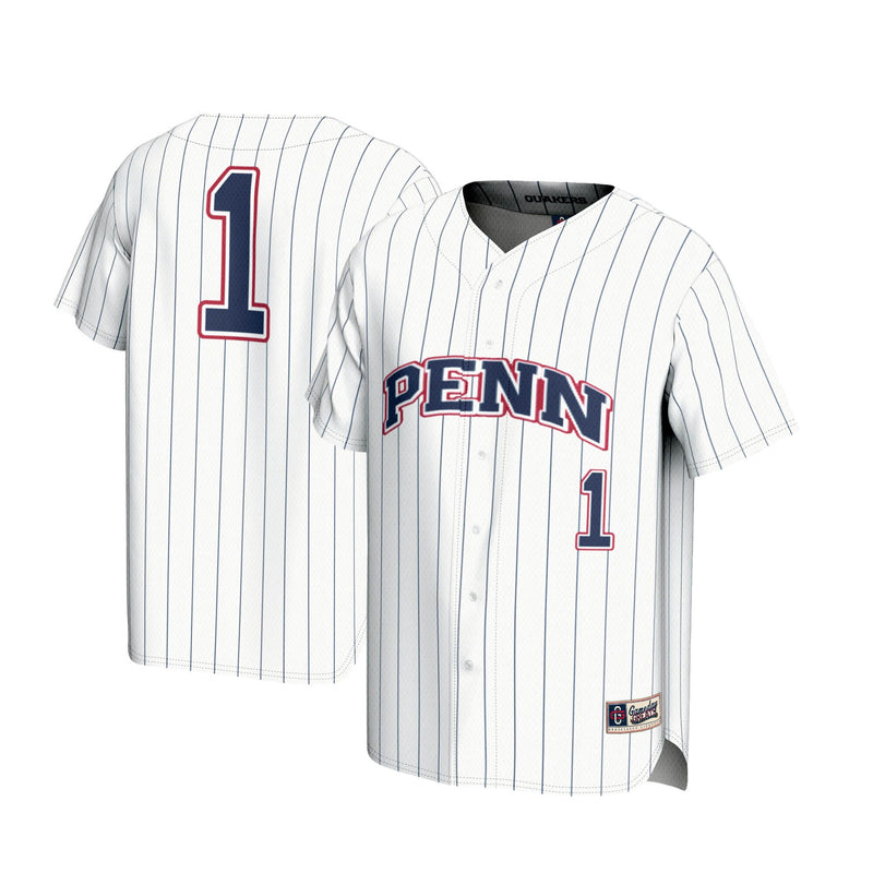 Pennsylvania Quakers Baseball Jersey, White Lightweight Sportswear Jersey Shirt, Lightweight Breathable Athletic Jersey, Casual Gift for Men
