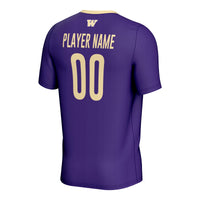 Washington Huskies Soccer Jersey, Purple Lightweight Sportswear Jersey Shirt, Lightweight Breathable Athletic Jersey, Casual Gift for Men