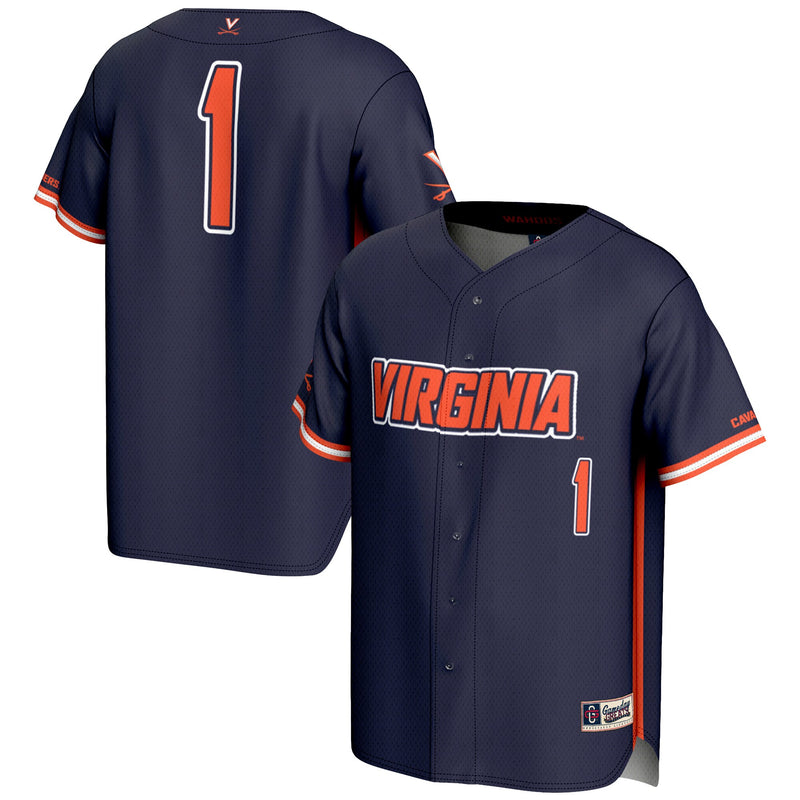 Virginia Cavaliers Baseball Jersey, Navy Sportswear Jersey Shirt, Lightweight Breathable Athletic Jersey, Casual Gift for Men, Style 200098790