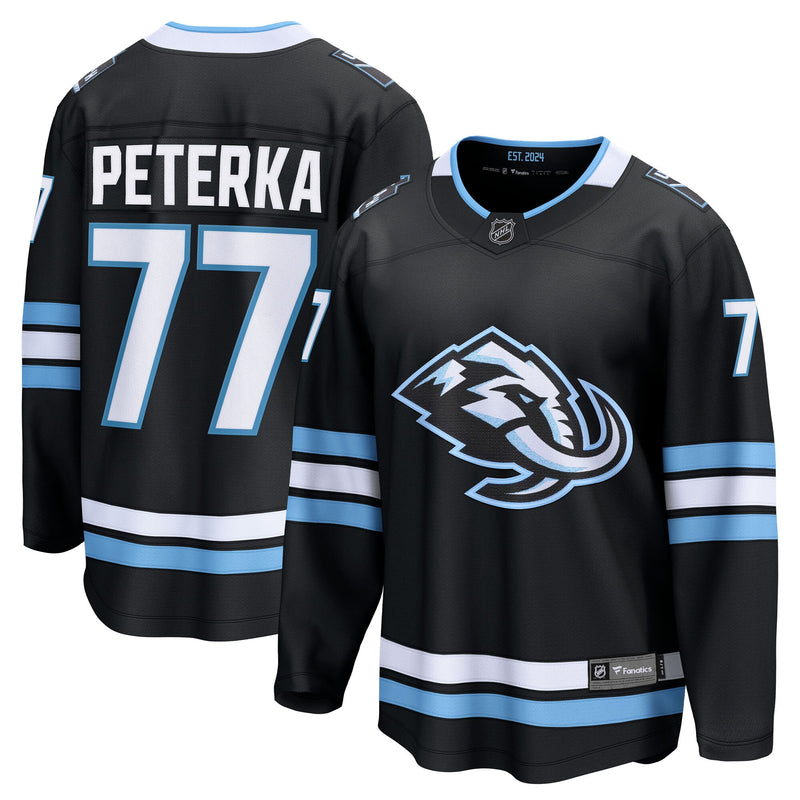 JJ Peterka Utah Mammoth Hockey Jersey, Black Breakaway Home Sportswear Jersey Shirt, Long Sleeve Hockey Sweater Jersey, Casual Gift for Men