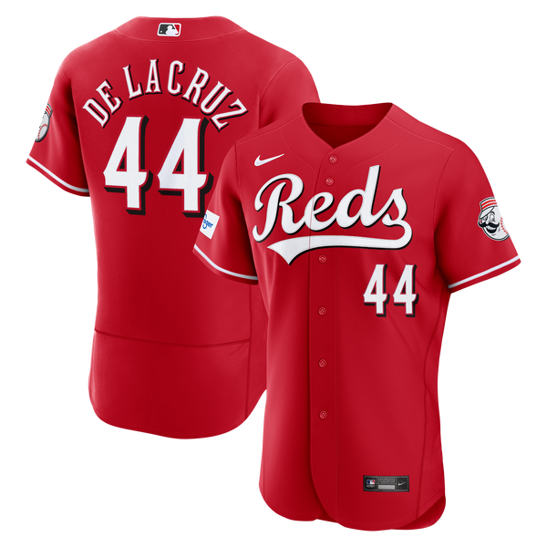Cincinnati Reds Elly De La Cruz Red Alternate Authentic Sponsor Patch Jersey