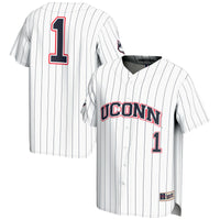 UConn Huskies Lightweight Baseball Jersey, White Sportswear Jersey Shirt, Lightweight Breathable Athletic Jersey, Casual Gift for Men
