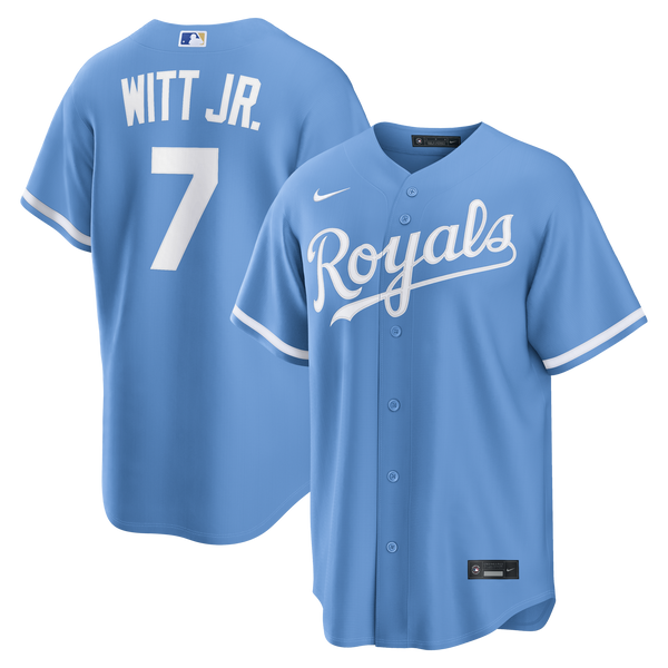 Kansas City Royals Bobby Witt Jr. Light Blue Alternate Replica Jersey
