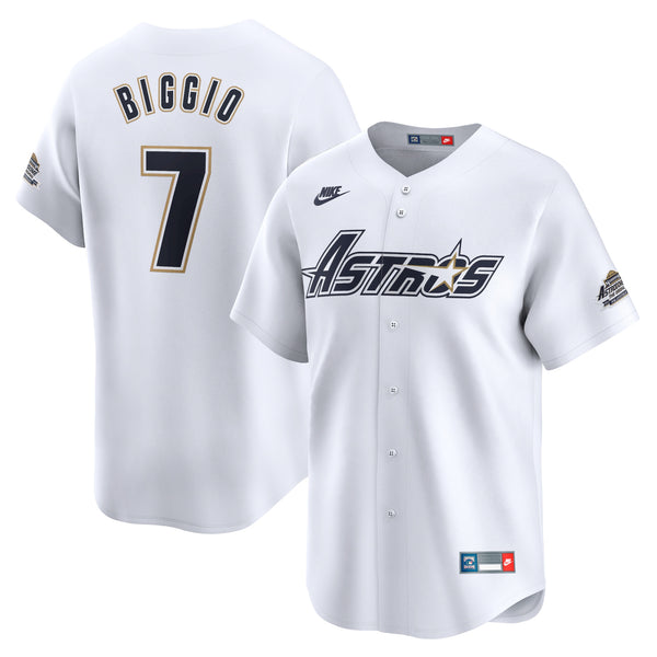 Houston Astros Craig Biggio White Throwback Cooperstown Collection Limited Jersey