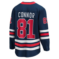 Kyle Connor Winnipeg Jets Hockey Jersey, Navy Breakaway Sportswear Jersey Shirt, Long Sleeve Hockey Sweater Jersey, Casual Gift for Men