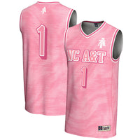 North Carolina A&T Aggies Basketball Jersey, Pink Lightweight Sportswear Jersey Shirt, Sleeveless Athletic Tank Jersey, Casual Gift for Men
