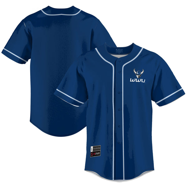 Western Washington Vikings Lightweight Baseball Jersey - Blue