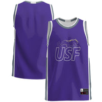 University of Sioux Falls Cougars Basketball Jersey, Purple Sportswear Jersey Shirt, Sleeveless Athletic Tank Jersey, Casual Gift for Men