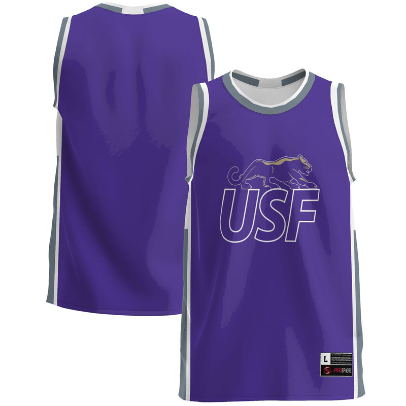 University of Sioux Falls Cougars Basketball Jersey, Purple Sportswear Jersey Shirt, Sleeveless Athletic Tank Jersey, Casual Gift for Men