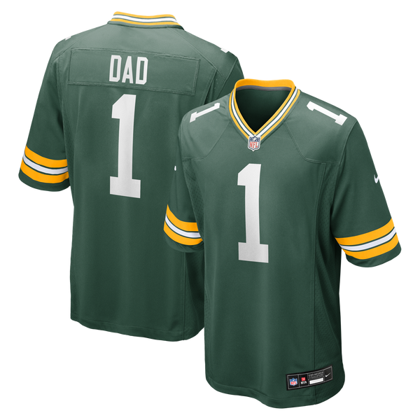 Green Bay Packers Number 1 Dad Green Game Jersey