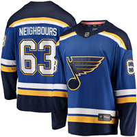 Jake Neighbours St. Louis Blues Hockey Jersey, Blue Breakaway Sportswear Jersey Shirt, Long Sleeve Hockey Sweater Jersey, Casual Gift for Men