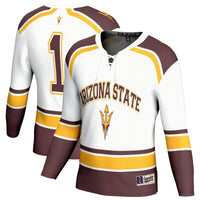 Arizona State Sun Devils Hockey Jersey, White Fashion Sportswear Jersey Shirt, Long Sleeve Hockey Sweater Jersey, Casual Gift for Men