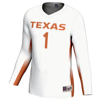 Texas Longhorns Volleyball Jersey, White Sportswear Jersey Shirt, Lightweight Breathable Athletic Jersey, Casual Gift for Men, Style 200461763