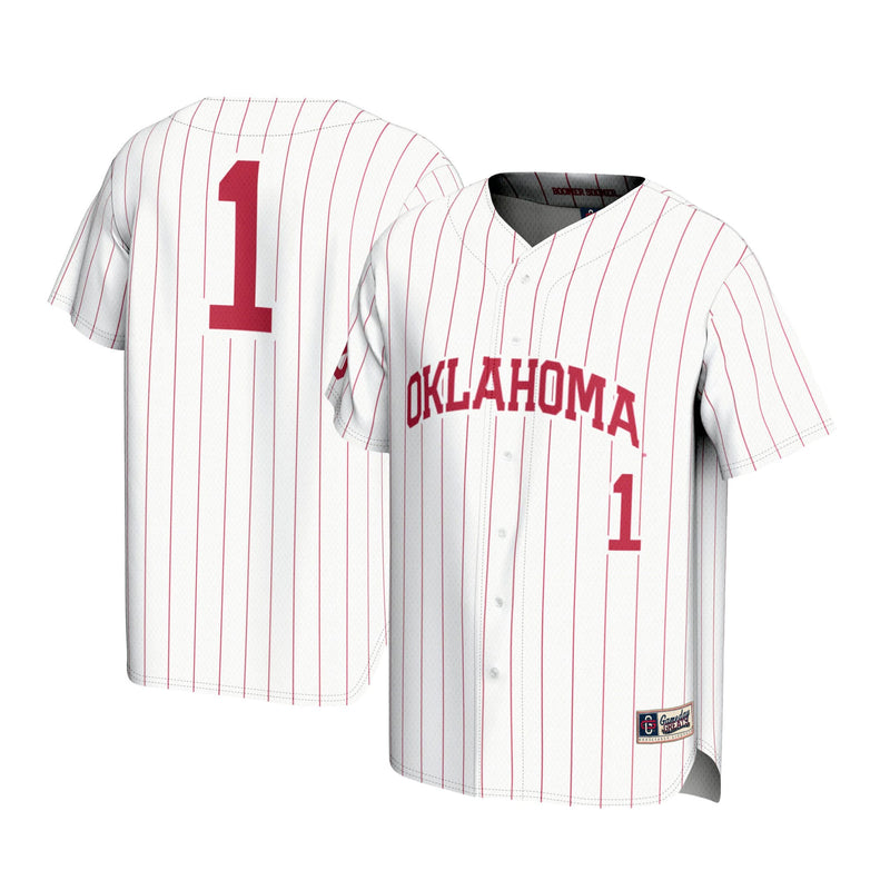 Oklahoma Sooners Baseball Jersey, White Sportswear Jersey Shirt, Lightweight Breathable Athletic Jersey, Casual Gift for Men, Style 201180013