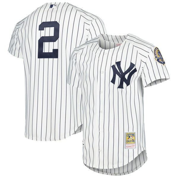 New York Yankees Derek Jeter White Cooperstown Collection Authentic Jersey