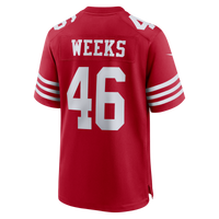 Jon Weeks San Francisco 49ers Football Jersey, Scarlet Game Sportswear Jersey Shirt, Lightweight Breathable Athletic Jersey, Casual Gift for Men