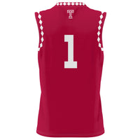 Temple Owls Basketball Jersey, Red Fashion Sportswear Jersey Shirt, Sleeveless Athletic Tank Jersey, Casual Gift for Men